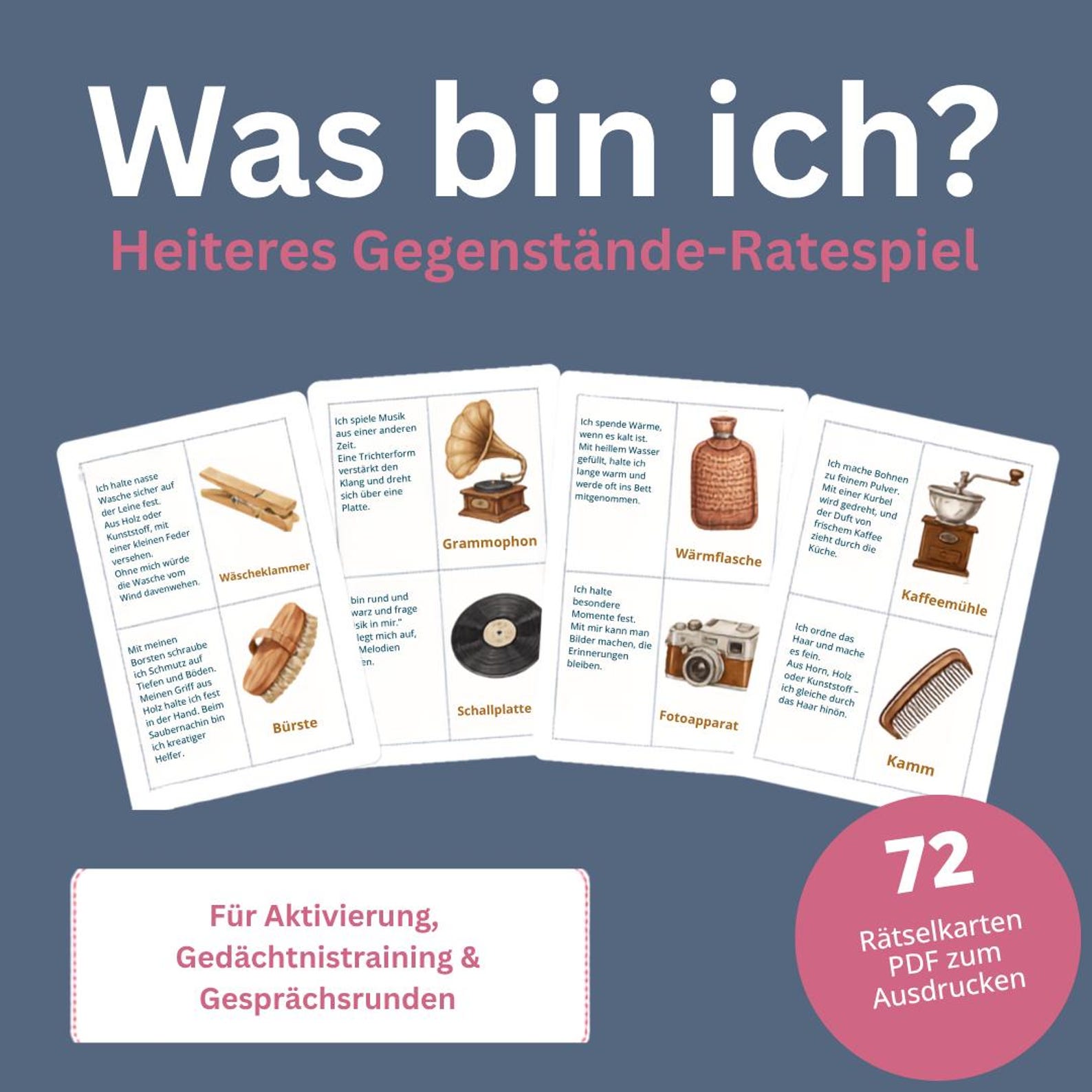 Was bin ich? – Gegenstände-Ratespiel für Senioren