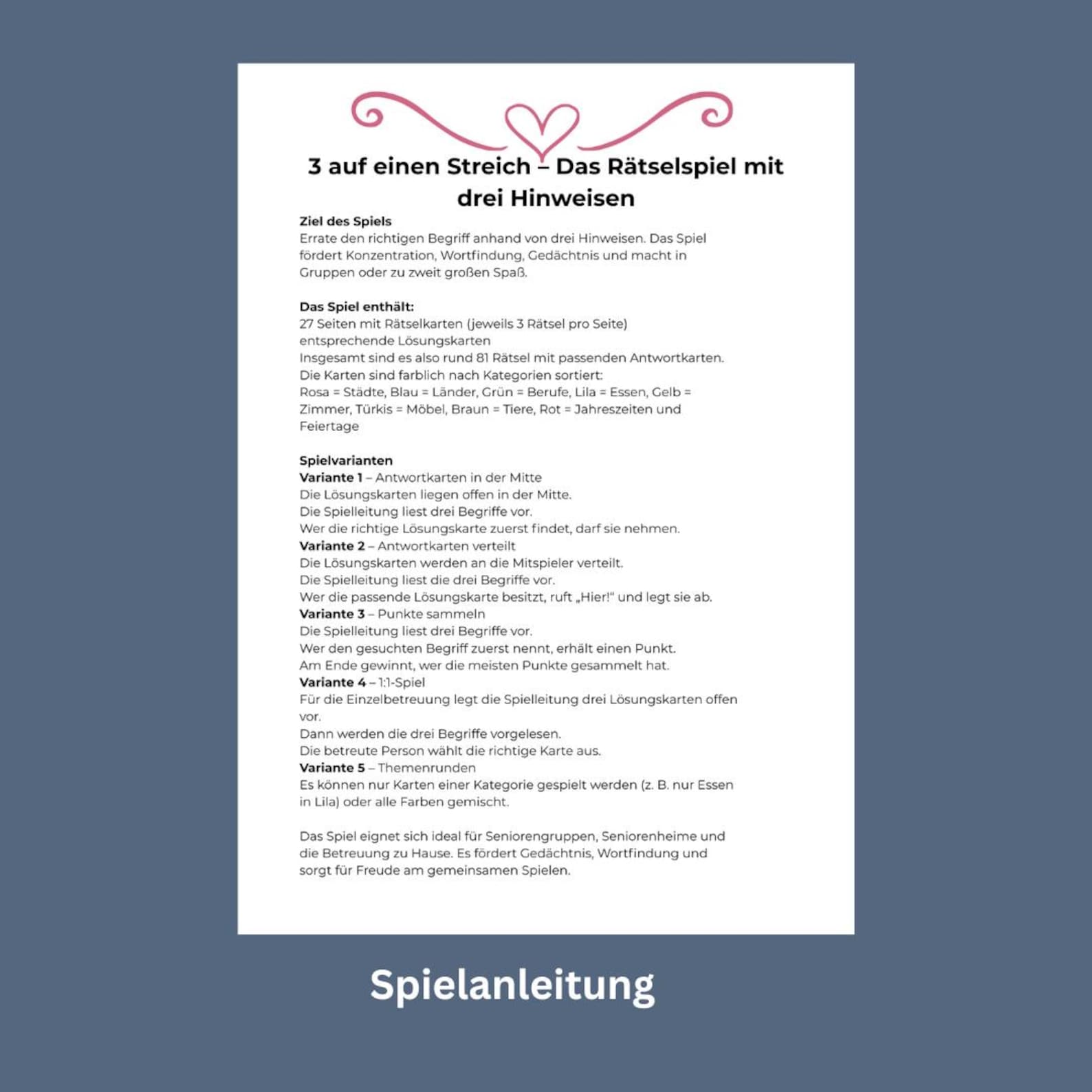 3 auf einen Streich – Rätselspiel mit drei Hinweisen – Bild 5