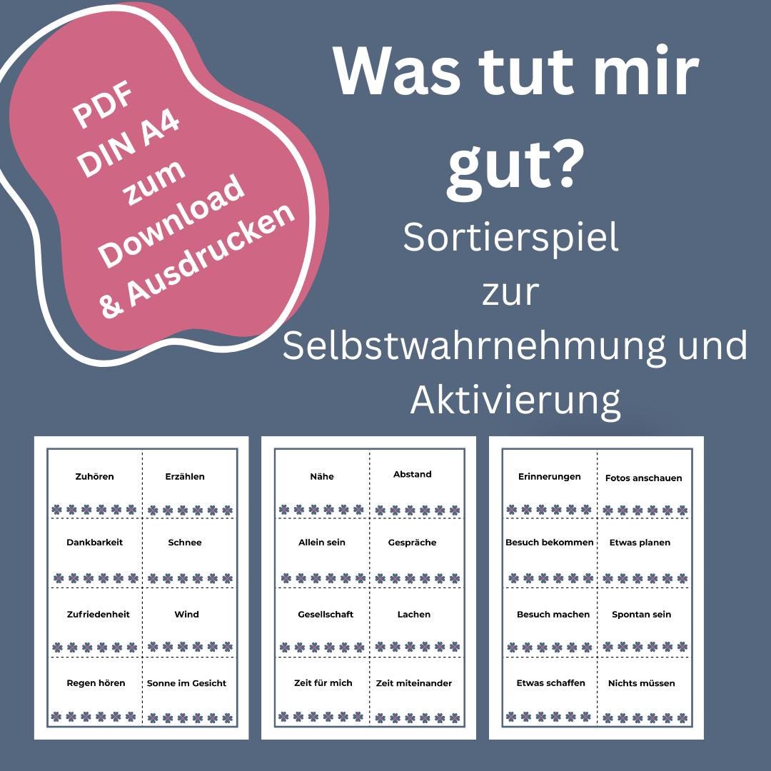 Was tut mir gut? – Sortierspiel