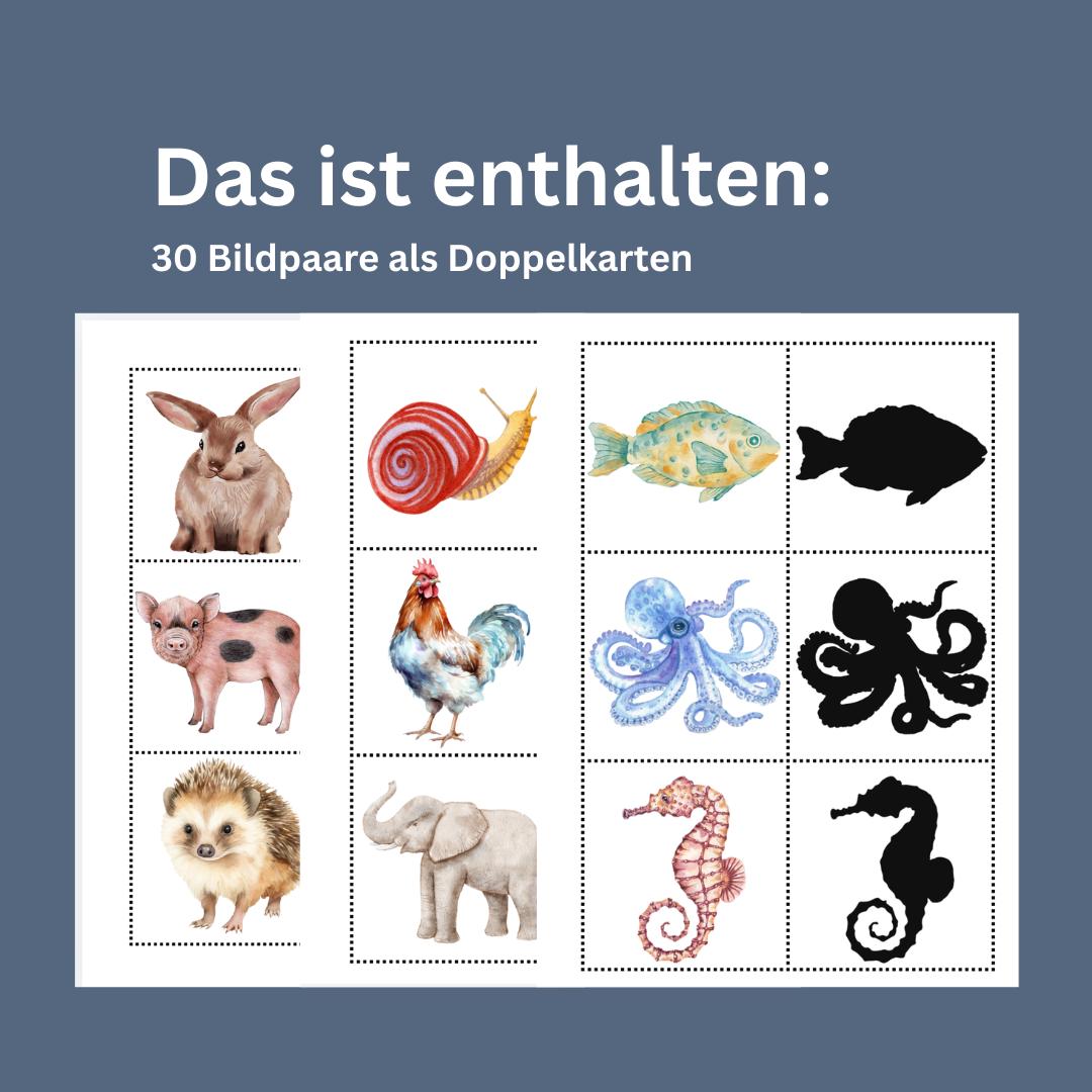 Schattentiere – Zuordnungs- und Memoryspiel – Bild 3