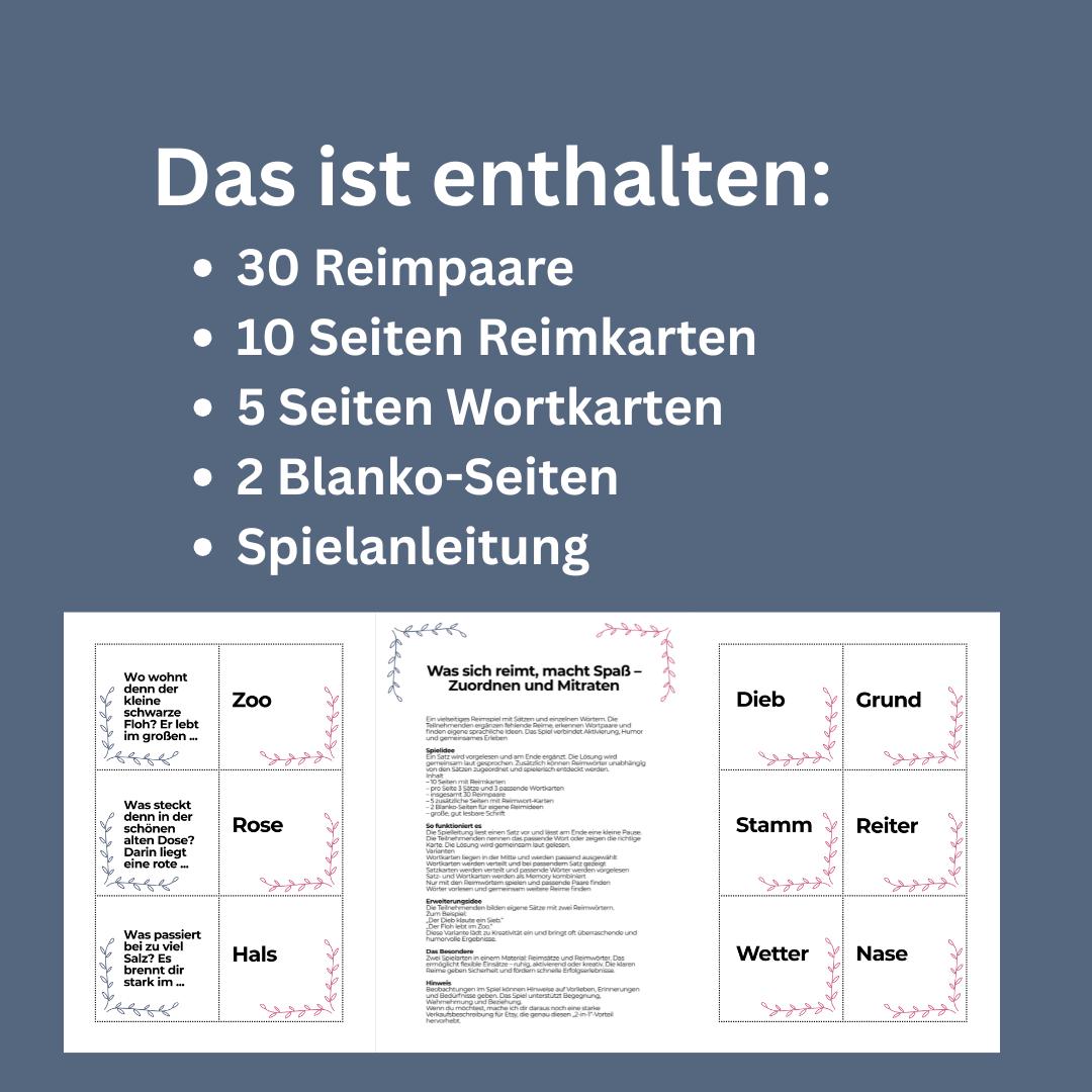 Reimspiel – Zuordnen und Mitraten – Bild 4